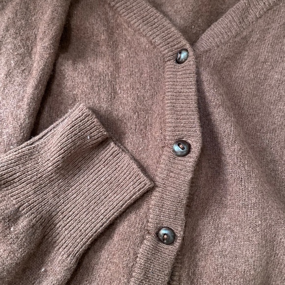 50s Vintage Soft Brown Sweater Cardigan Sz XS, S - Picture 7 of 11